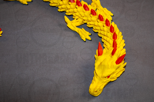 Articulated Fire Dragon – 24" Flexible 3D Printed Dragon | Poseable Fantasy Dragon | Dragon Desk Toy | Collector Gift