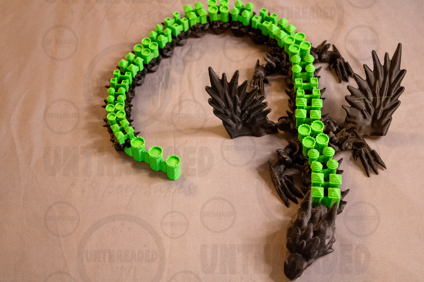 Articulated Block Dragon – 22" Flexible 3D Printed Dragon | Pixel Fantasy Dragon | Poseable Desk Toy | Gamer Gift | Collector Dragon