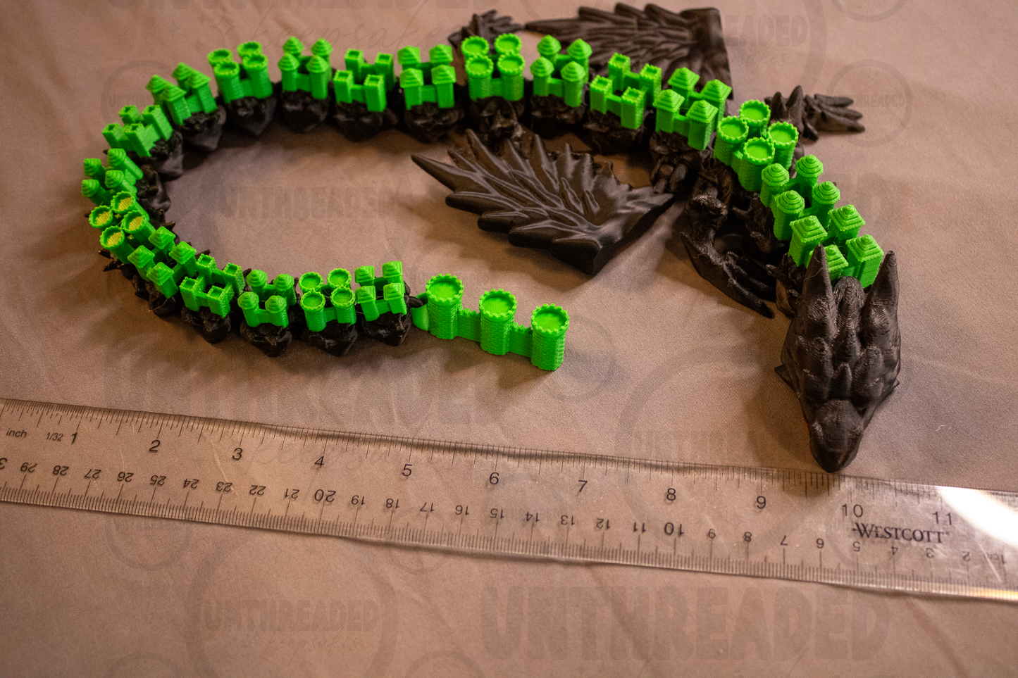 Articulated Block Dragon – 22" Flexible 3D Printed Dragon | Pixel Fantasy Dragon | Poseable Desk Toy | Gamer Gift | Collector Dragon