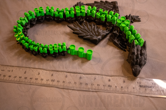 Articulated Block Dragon – 22" Flexible 3D Printed Dragon | Pixel Fantasy Dragon | Poseable Desk Toy | Gamer Gift | Collector Dragon