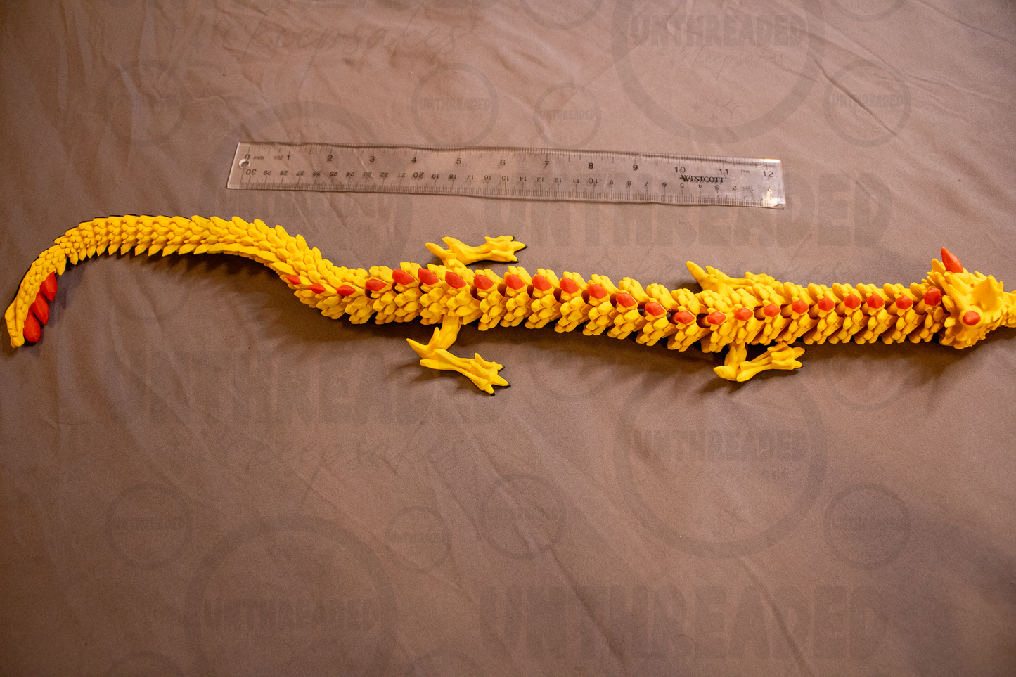 Articulated Fire Dragon – 24" Flexible 3D Printed Dragon | Poseable Fantasy Dragon | Dragon Desk Toy | Collector Gift