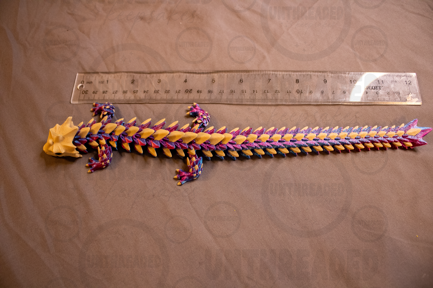 Articulated Crystal Dragon – 12" Flexible 3D Printed Dragon | Iridescent Fantasy Dragon | Poseable Dragon Figure