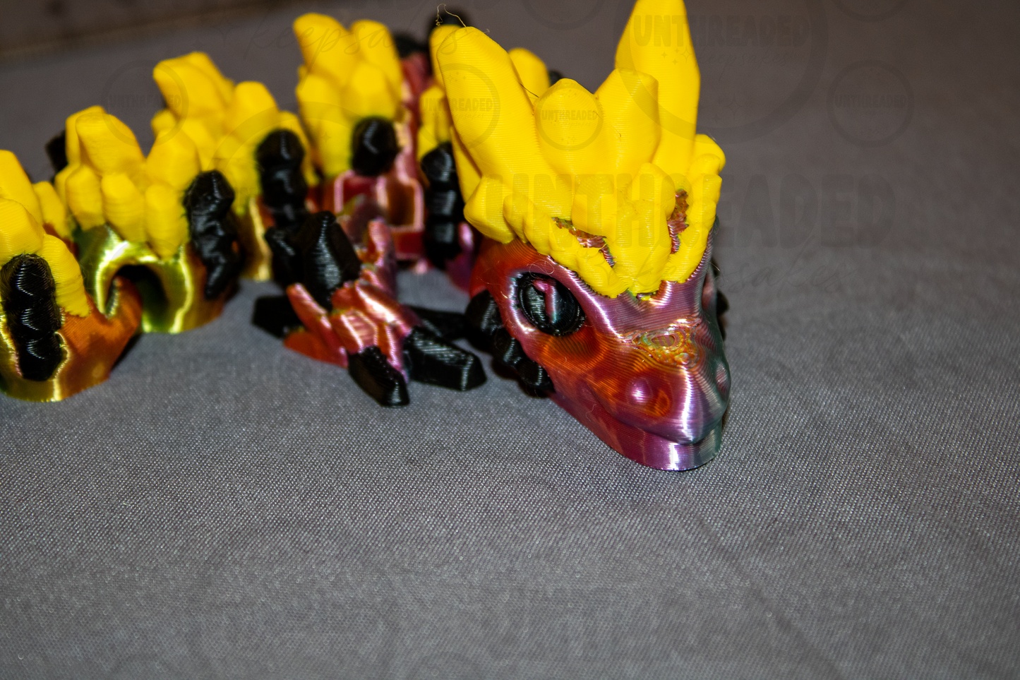 Articulated Crystal Dragon – 20" Flexible 3D Printed Dragon | Fantasy Dragon Figure | Poseable Dragon | Fidget Desk Toy