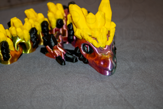 Articulated Crystal Dragon – 20" Flexible 3D Printed Dragon | Fantasy Dragon Figure | Poseable Dragon | Fidget Desk Toy