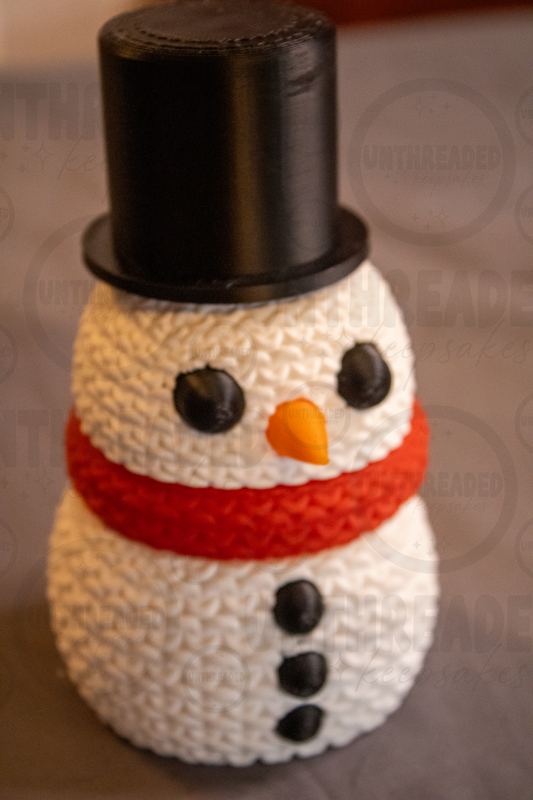 3D Printed Snowman Figurine – 4.5" Christmas Decor | Winter Holiday Decoration | Handmade Snowman | Shelf Sitter | Gift