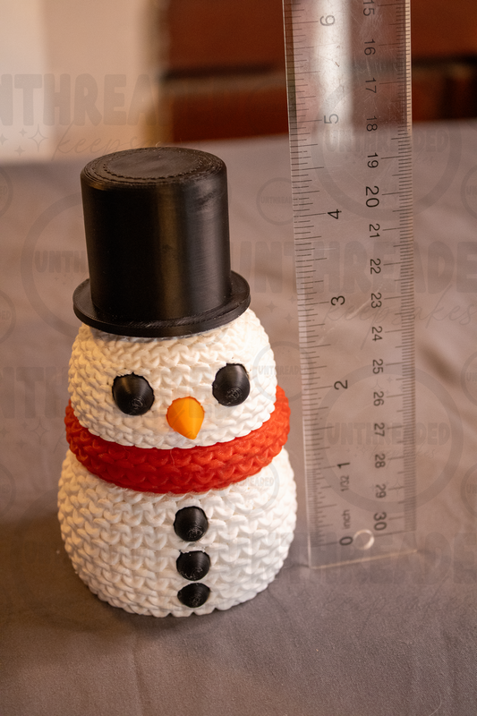 3D Printed Snowman Figurine – 4.5" Christmas Decor | Winter Holiday Decoration | Handmade Snowman | Shelf Sitter | Gift