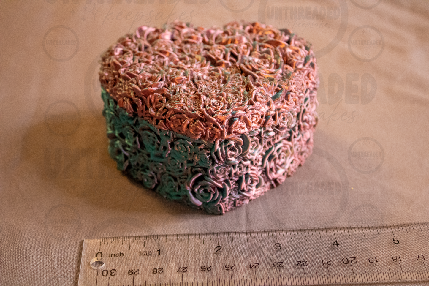 Heart Rose Jewelry Box – 3D Printed Heart-Shaped Trinket Box | Floral Keepsake Box | Ring Box | Valentine's Gift | Decorative Storage Box