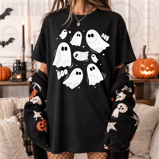 Boo Ghost Halloween Graphic T-Shirt