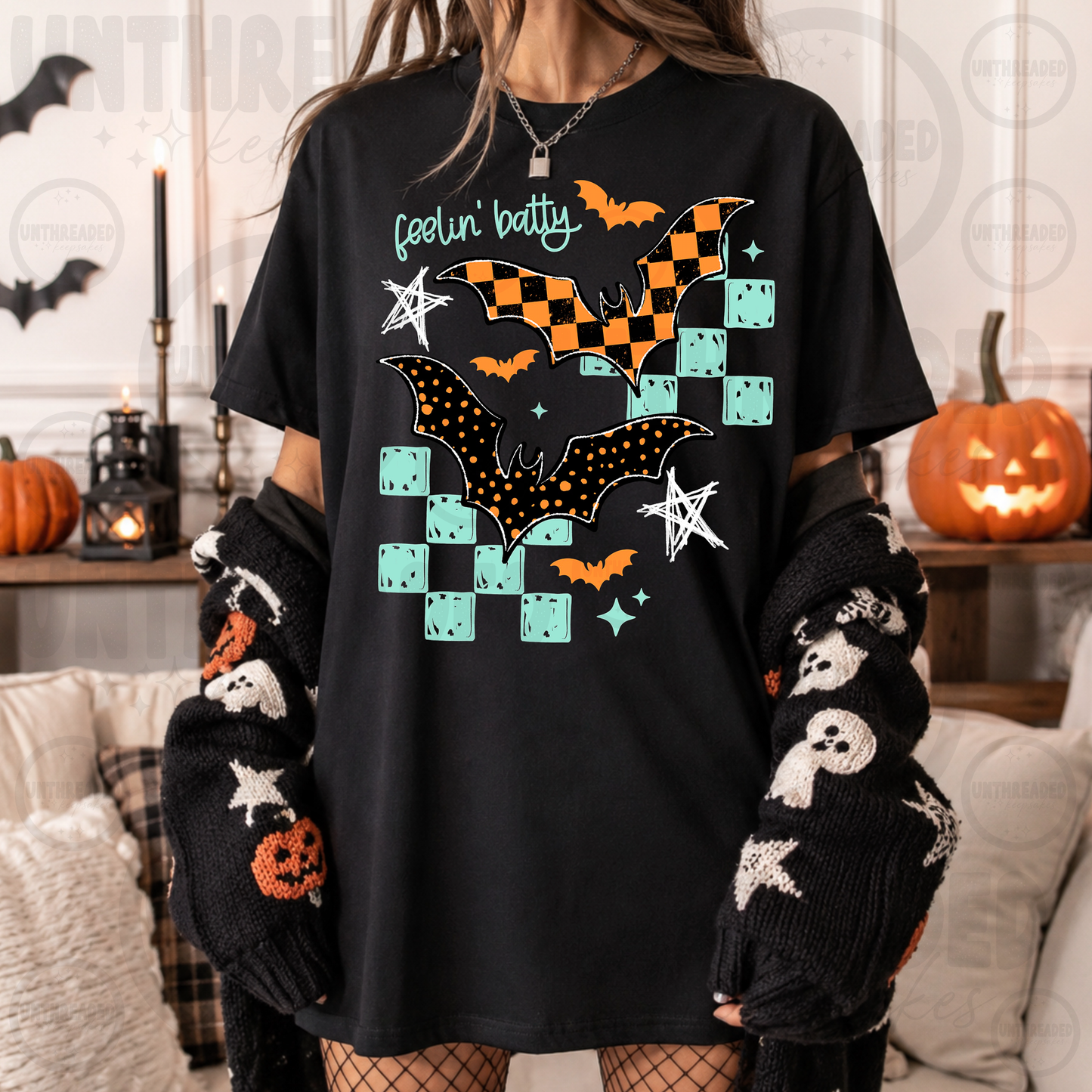 Feelin’ Batty Halloween Graphic T-Shirt