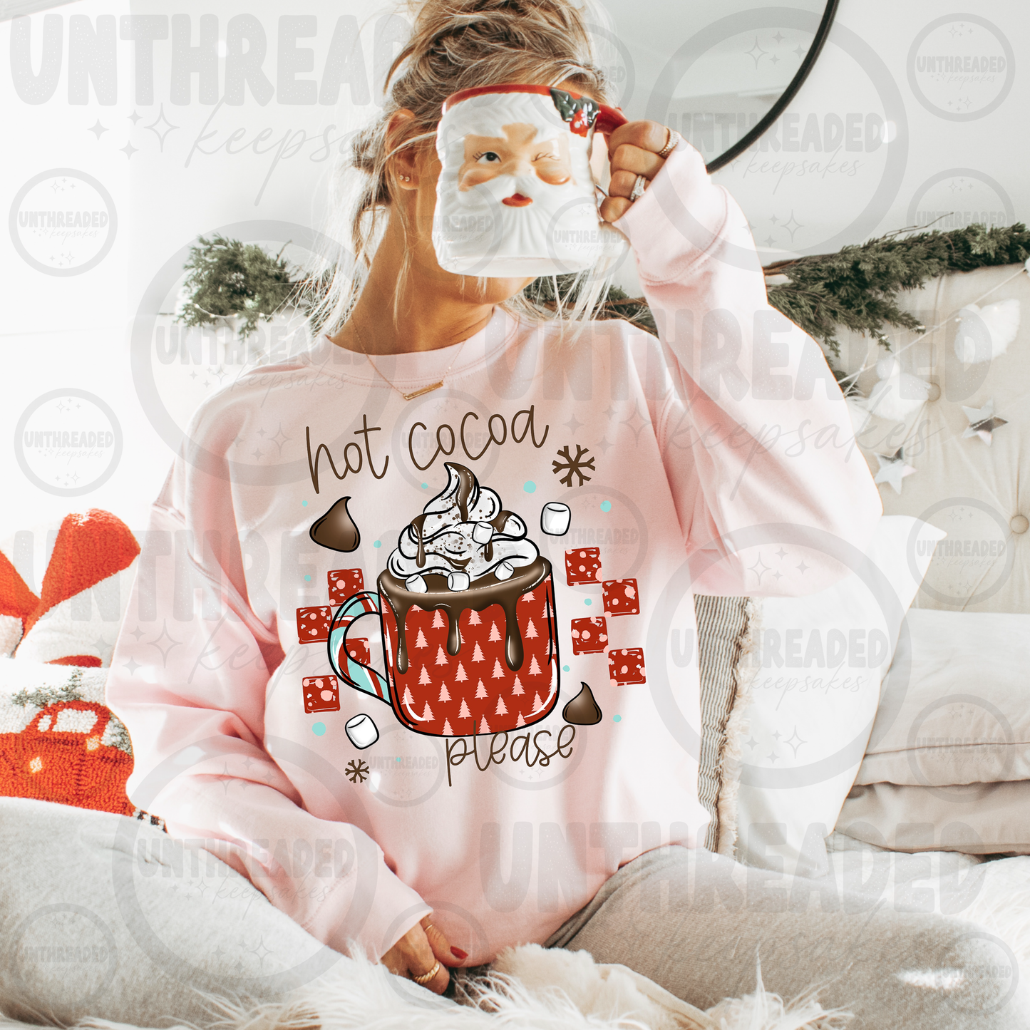 Hot Cocoa Please Christmas Graphic Sweatshirt