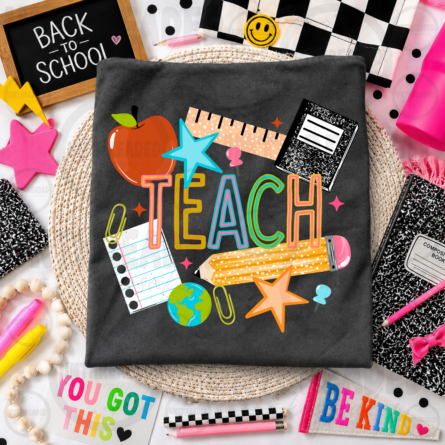 Teach School Supplies Teacher Graphic T-Shirt
