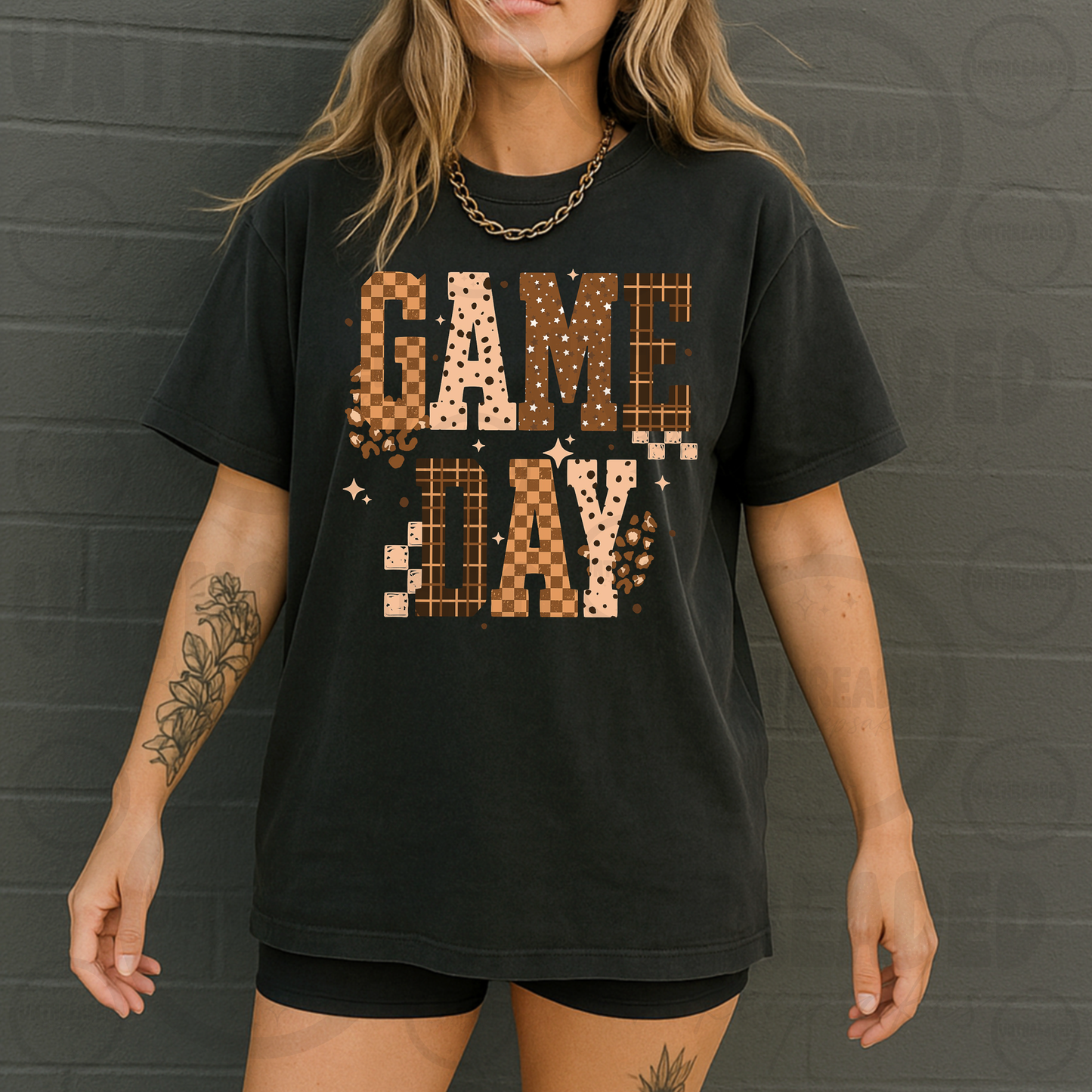 Game Day Mixed-Pattern Graphic Tee