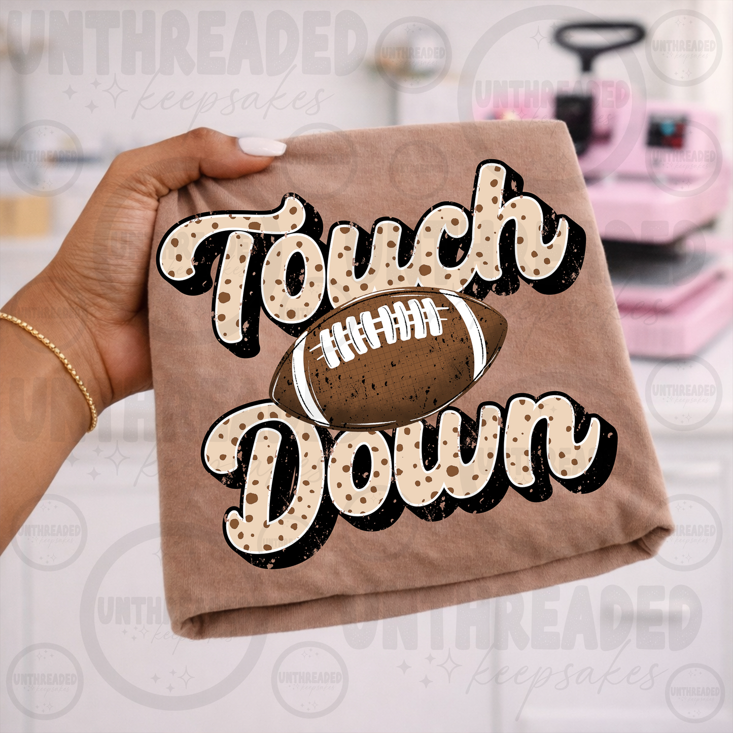 Touchdown Checkered Football Graphic Tee