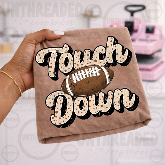 Touchdown Checkered Football Graphic Tee