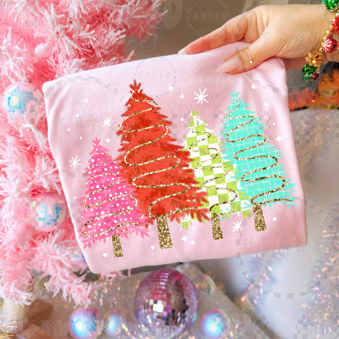 Colorful Christmas tree crewneck