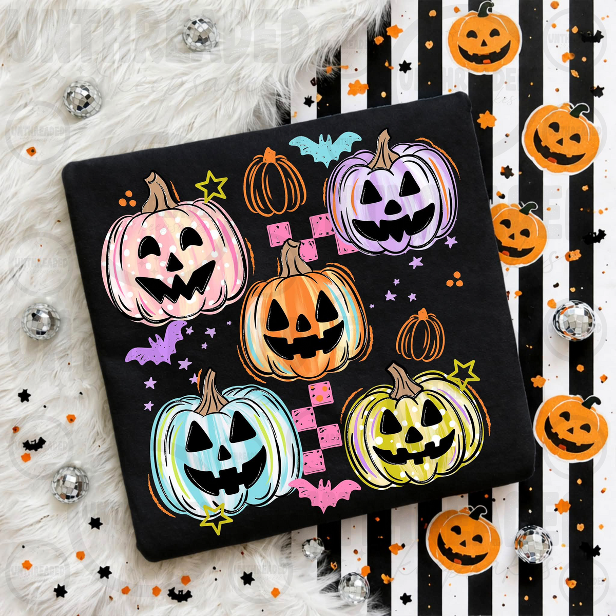 Colorful jack o lantern pumpkins Halloween T-shirt or crewneck