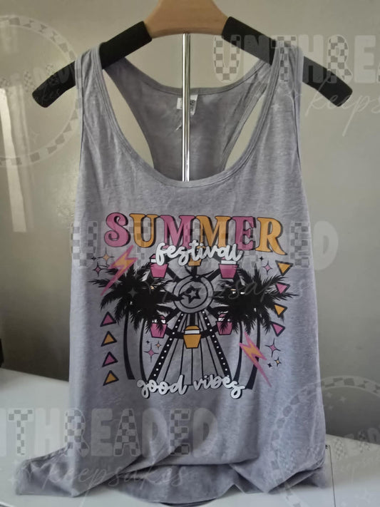 Summer Festival Tank Top in Gray – Size 2X