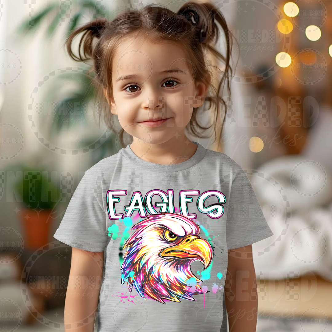 Colorful Eagles youth T-shirt mockup