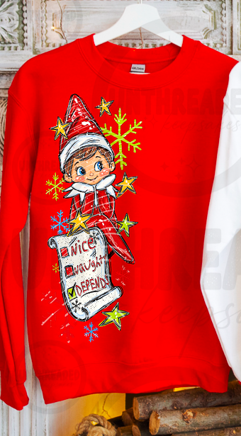 Nice Naughty Define Christmas Elf T-Shirt, Crewneck or Hoodie