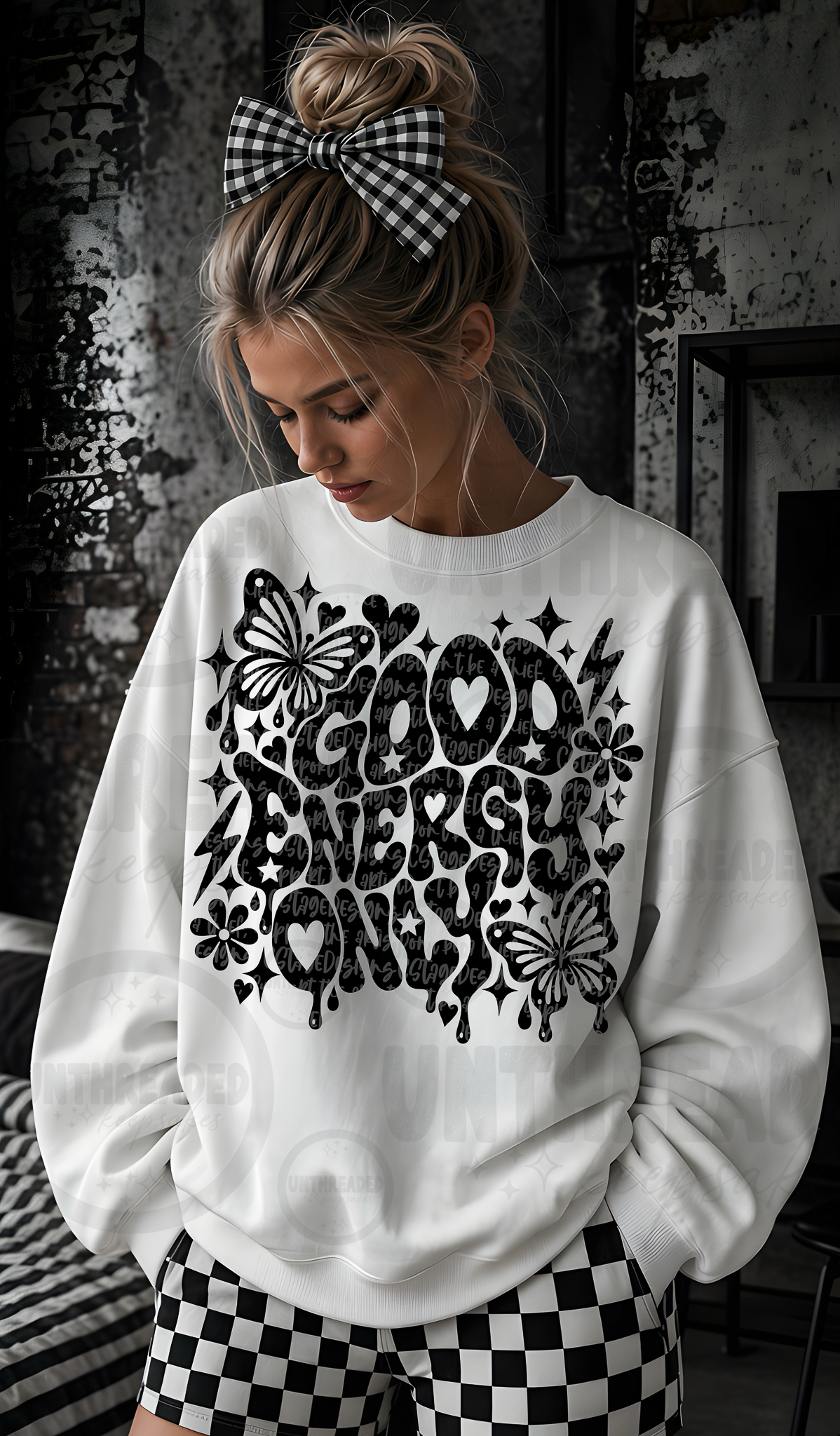 Good Vibes Only black butterfly graphic shirt