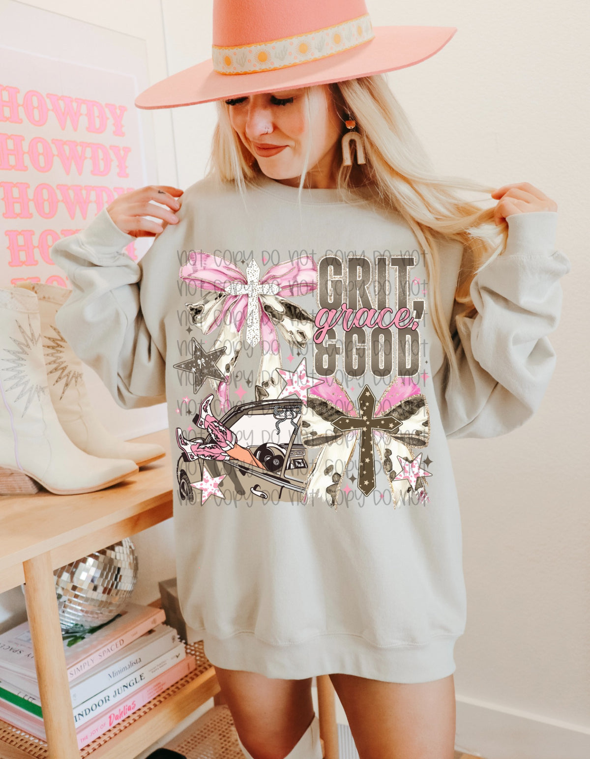 Grit Grace God western cowgirl crewneck sweatshirt