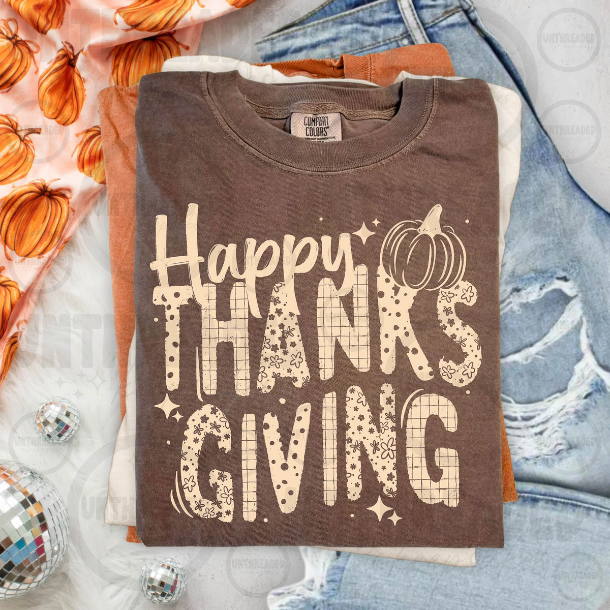 Happy Thanksgiving retro pumpkin fall T-shirt color variants
