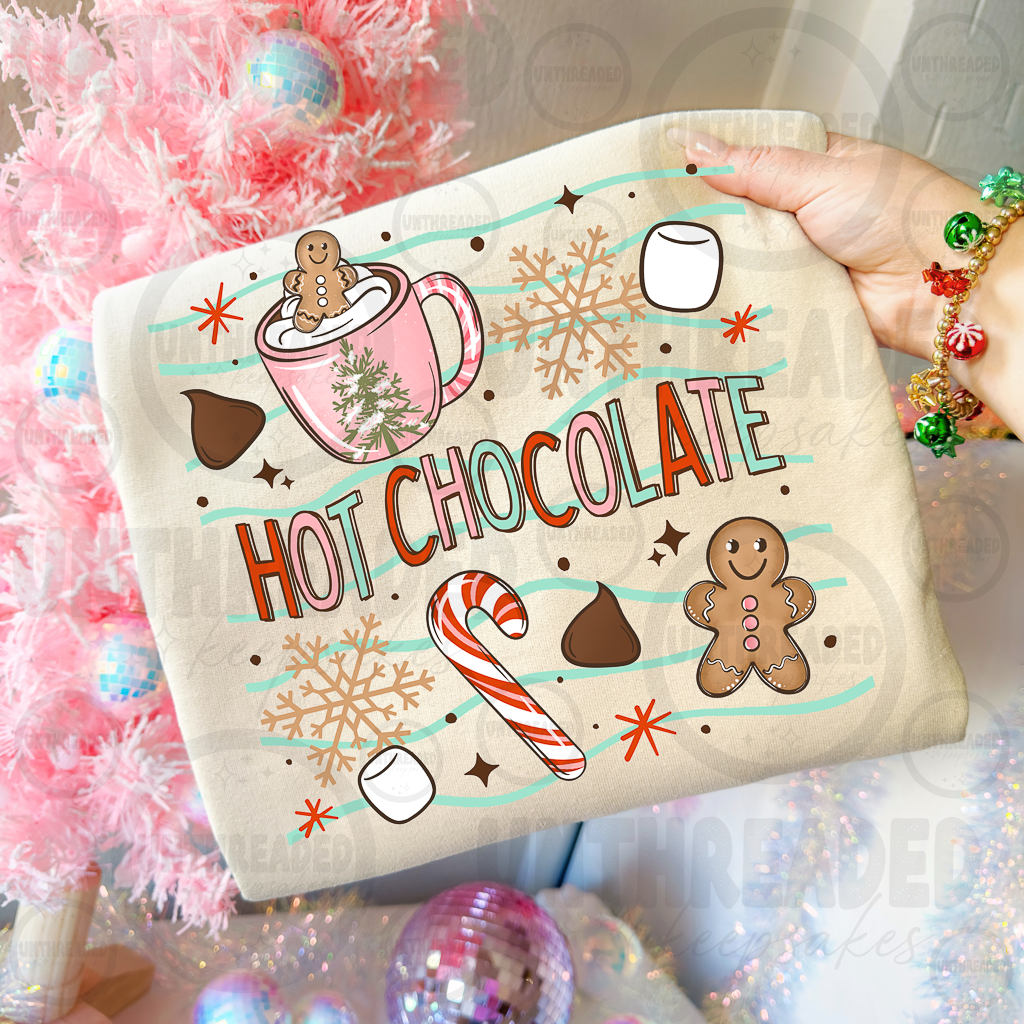 Hot Chocolate Gingerbread Christmas T-Shirt, Crewneck or Hoodie alternate color