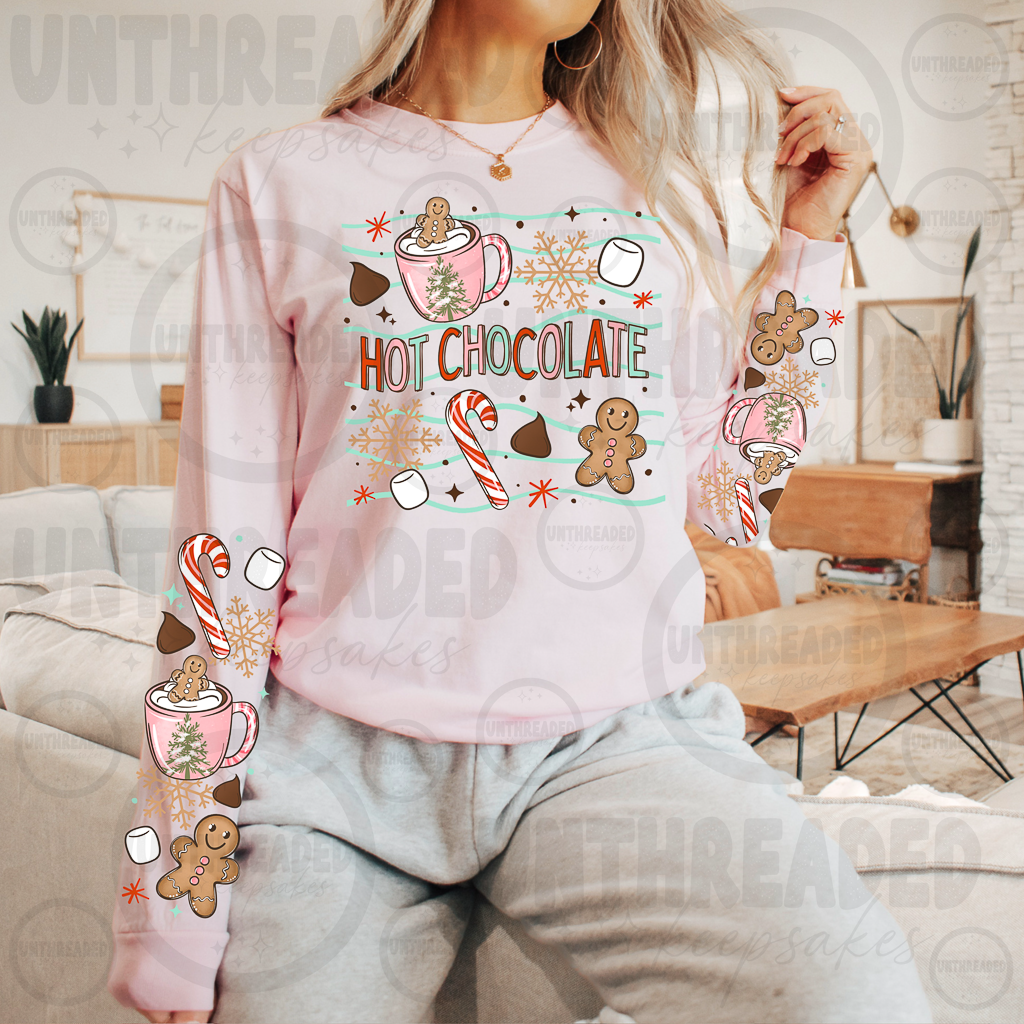 Hot Chocolate Gingerbread Christmas T-Shirt, Crewneck or Hoodie