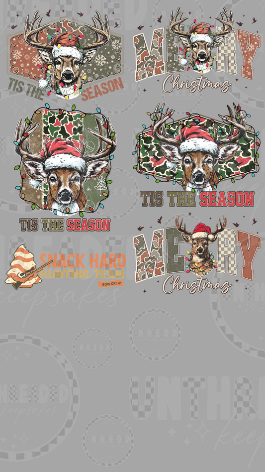 Hunting Christmas deer 22 by 27 inch premade DTF gang sheet