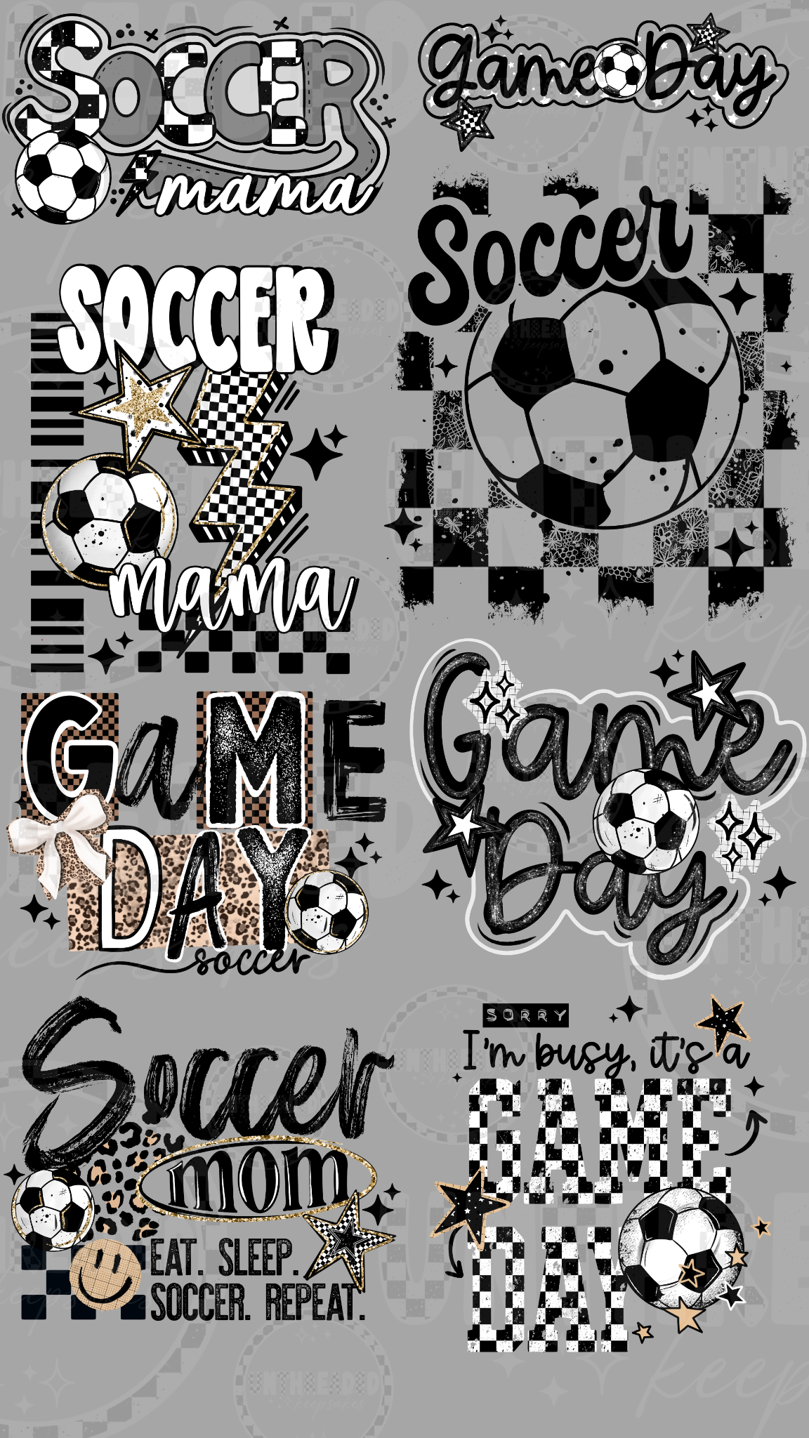 Soccer game day 22 by 40 inch premade DTF gang sheet
