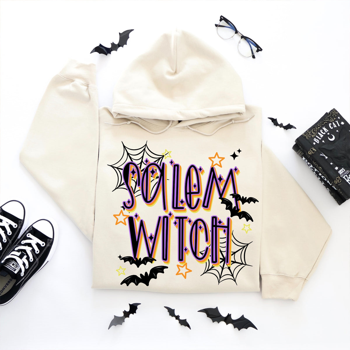 Solemn Witch Halloween graphic hoodie