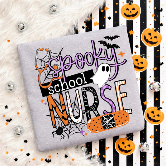 Spooky School Nurse Halloween shirt and crewneck design