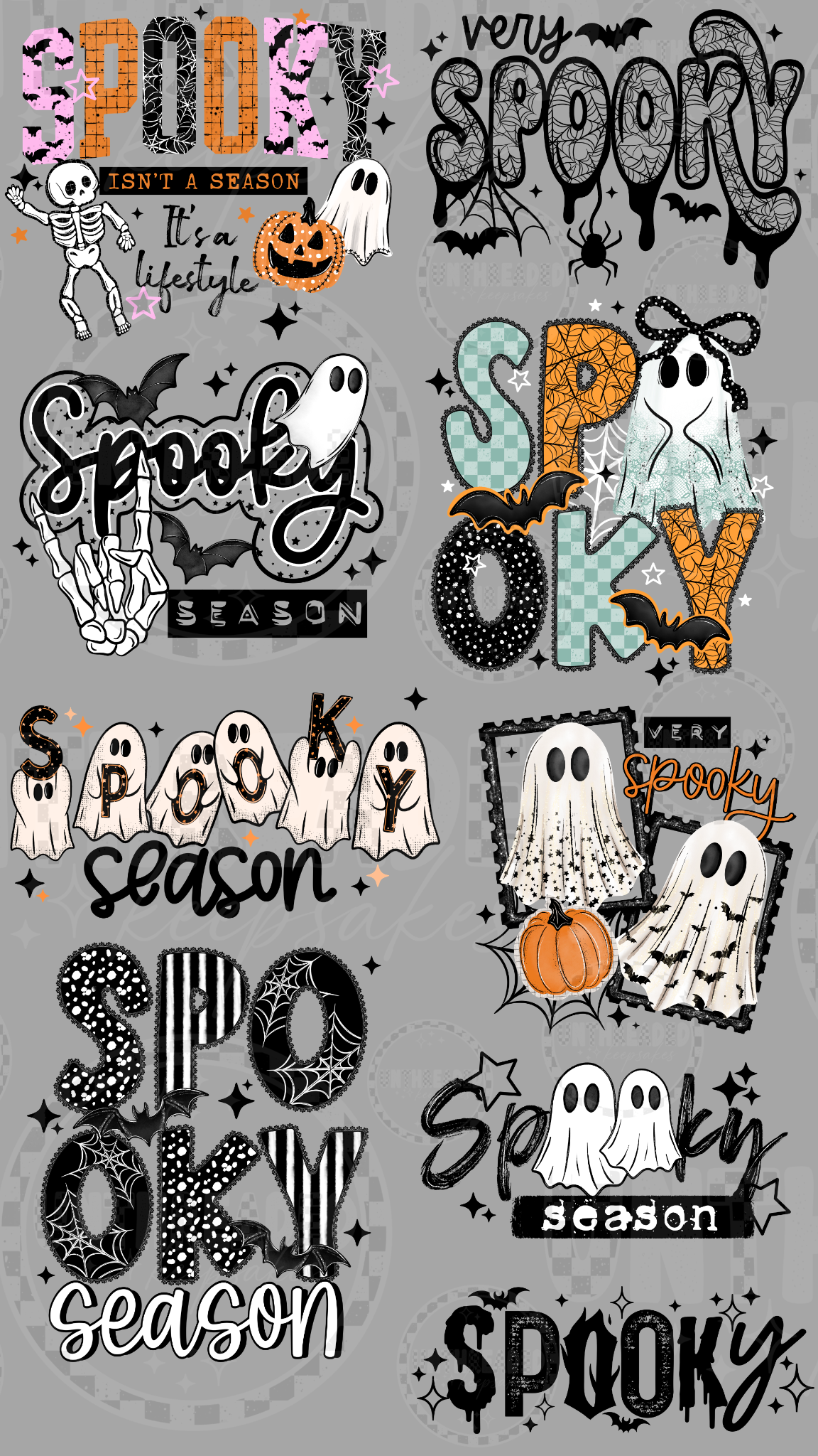 Spooky Season Halloween 22 by 40 inch premade DTF gang sheet