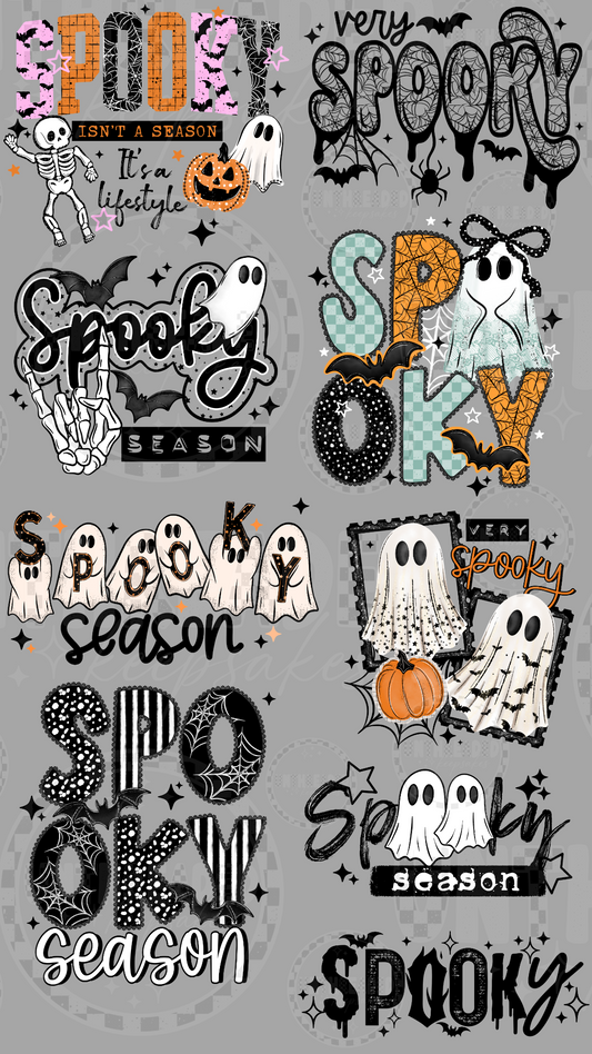 Spooky Season Halloween 22 by 40 inch premade DTF gang sheet