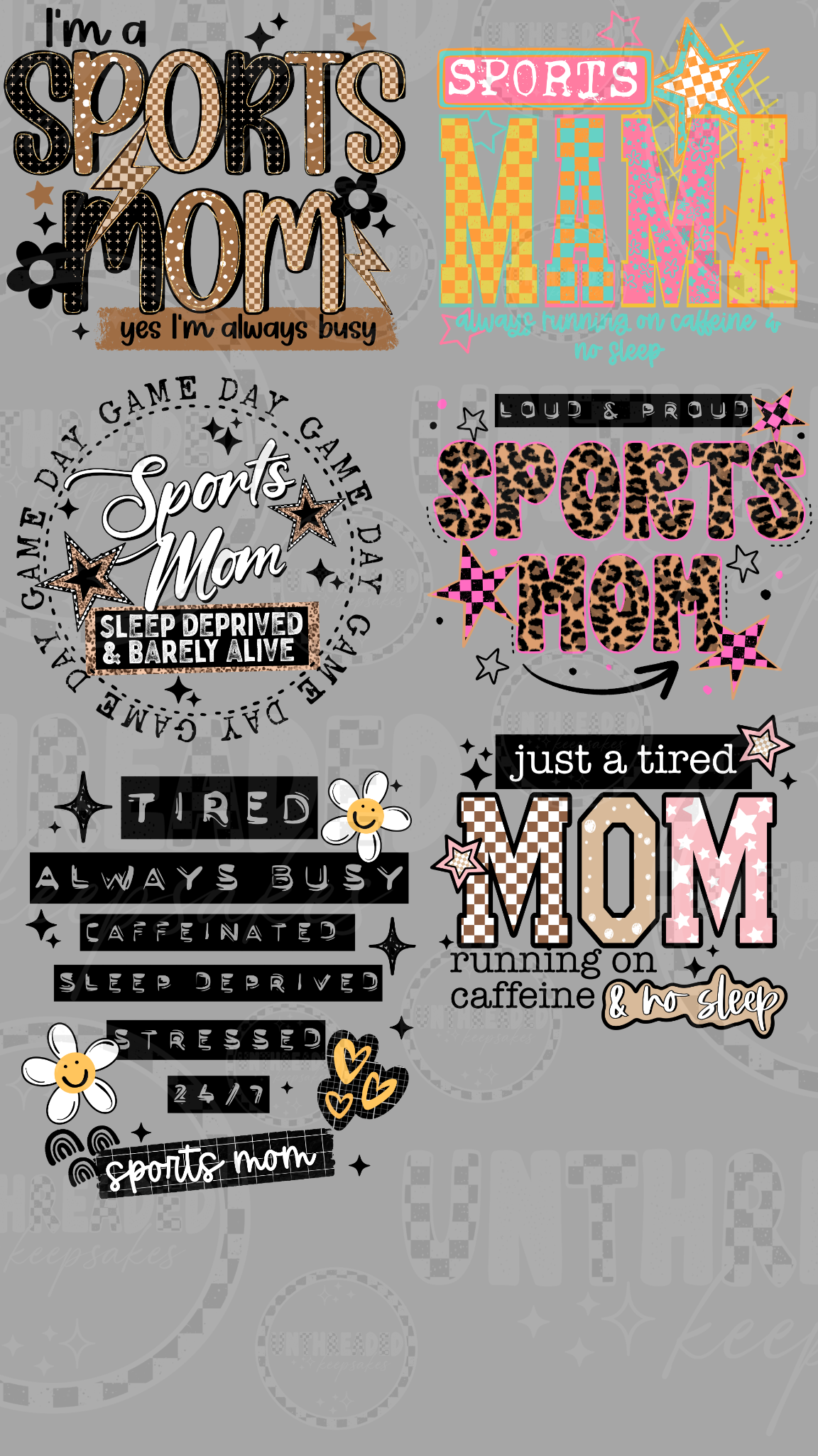 Sports mom 22 by 34 inch premade DTF gang sheet