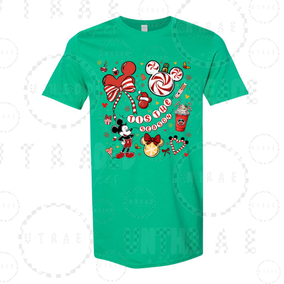 Tis the Season Christmas mouse graphic T-shirt - size XL