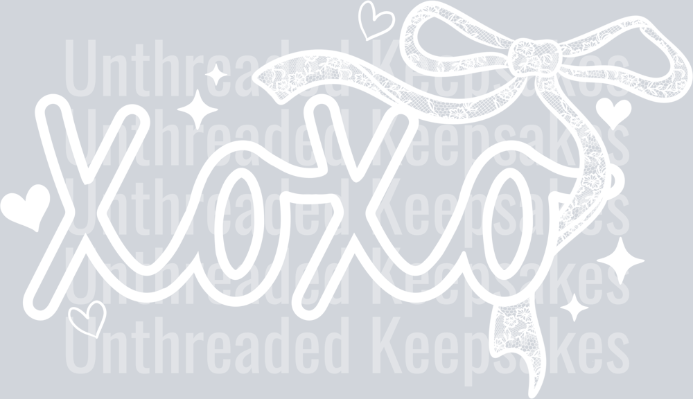 xoxo lace bow single colorDTF Transfer