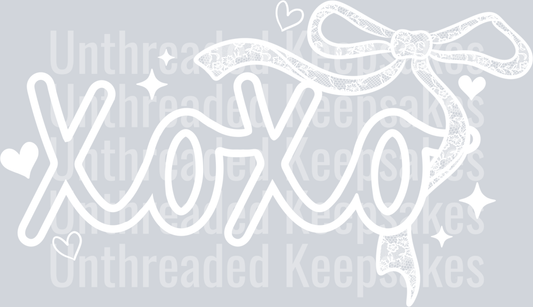 xoxo lace bow single colorDTF Transfer