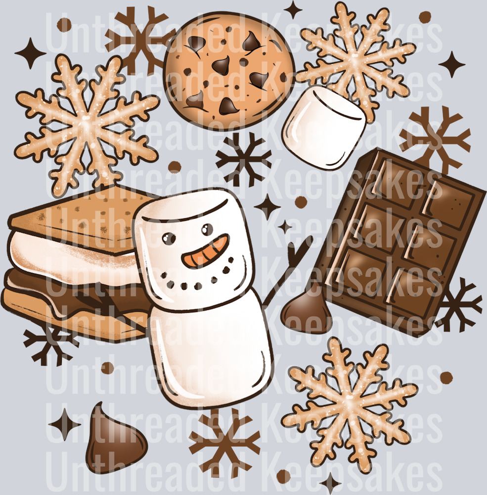 Snowman_S'mores_Collage 1DTF Transfer