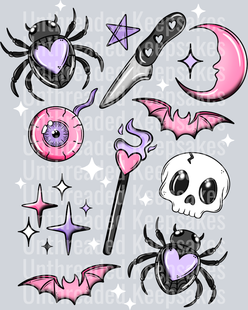Spooky_Things_Collage_ DTF Transfer