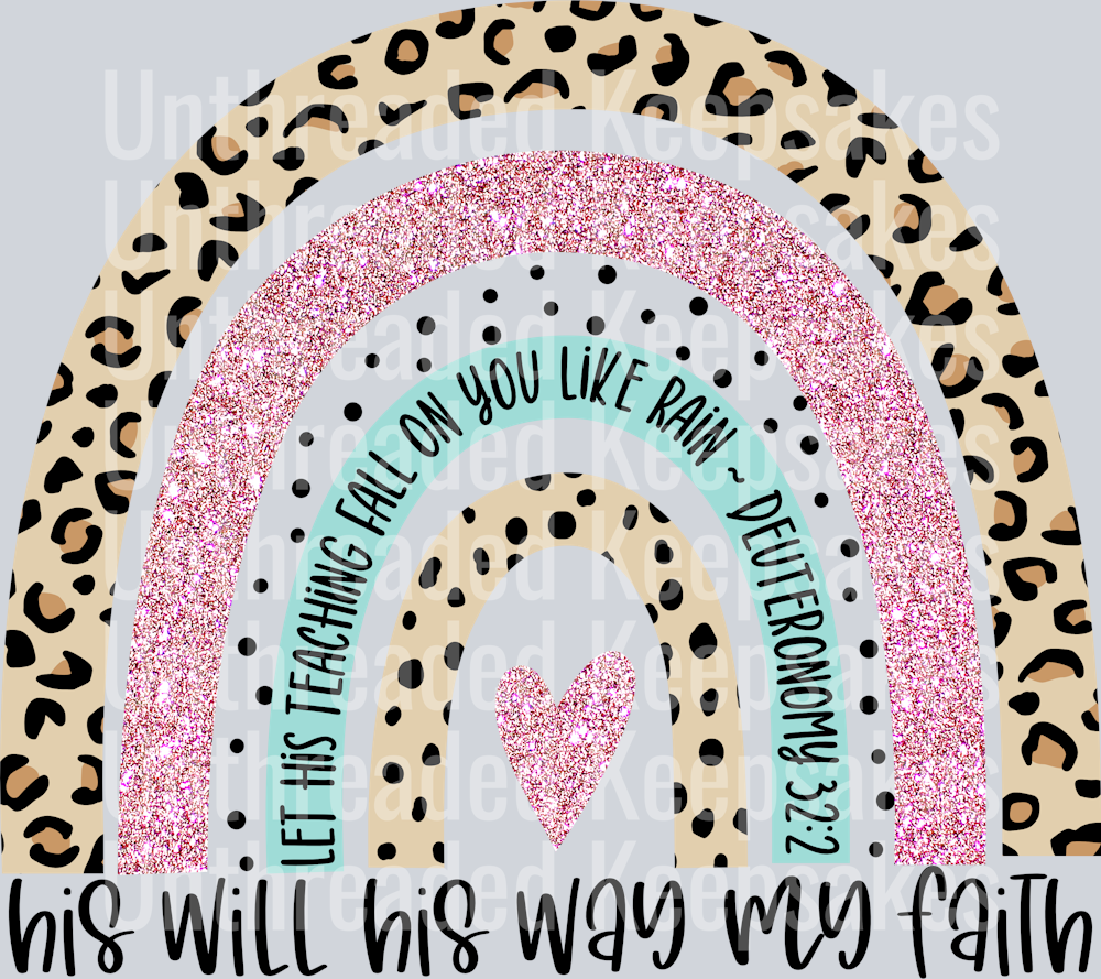 His will rainbow glitterDTF Transfer