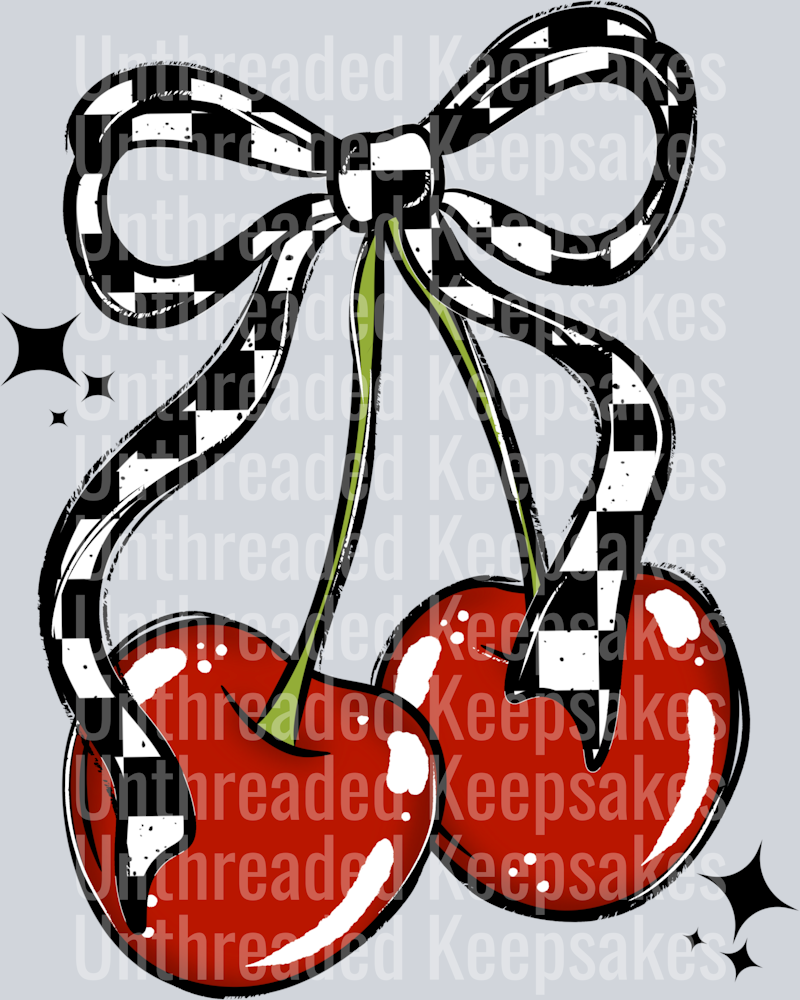 Checker cherriesDTF Transfer