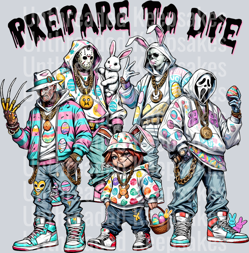 Prepare To Dye Killer Easter Chibi DTF Transfer
