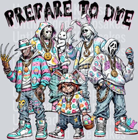 Prepare To Dye Killer Easter Chibi DTF Transfer