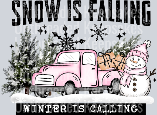 snow is falling DTF Transfer