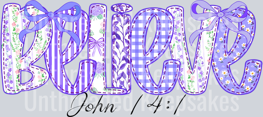 Purple BelieveDTF Transfer