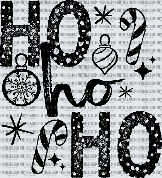 Ho Ho Ho Glitter Christmas Ornaments Candy Cane Holiday
