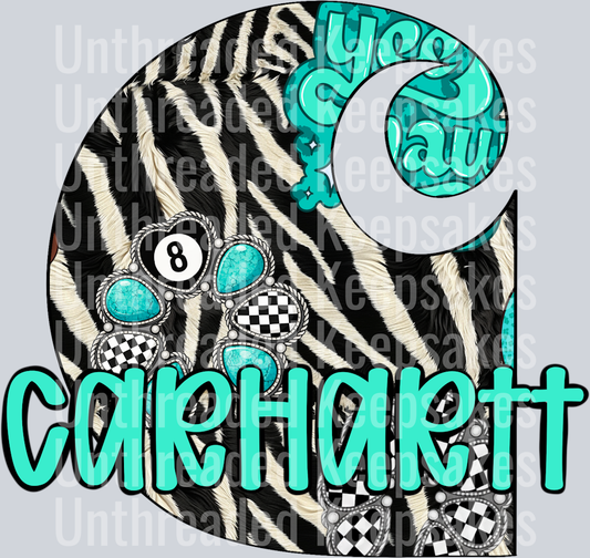 CH Zebra Turquoise  DTF Transfer
