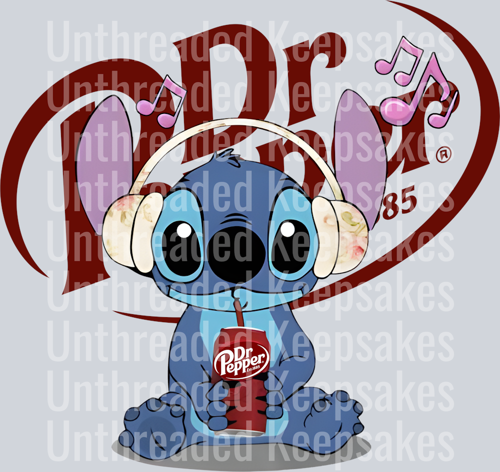 Stitch DR PEPPER EST 1885 2DTF Transfer