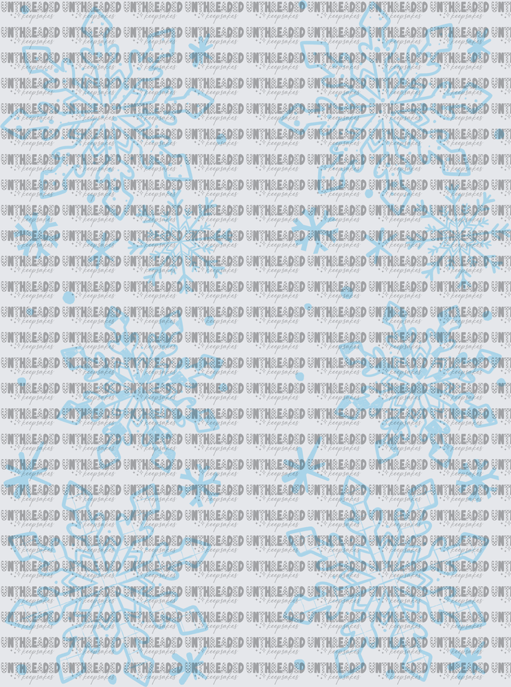 Light Blue Hand-Drawn Snowflake Collection Winter Set